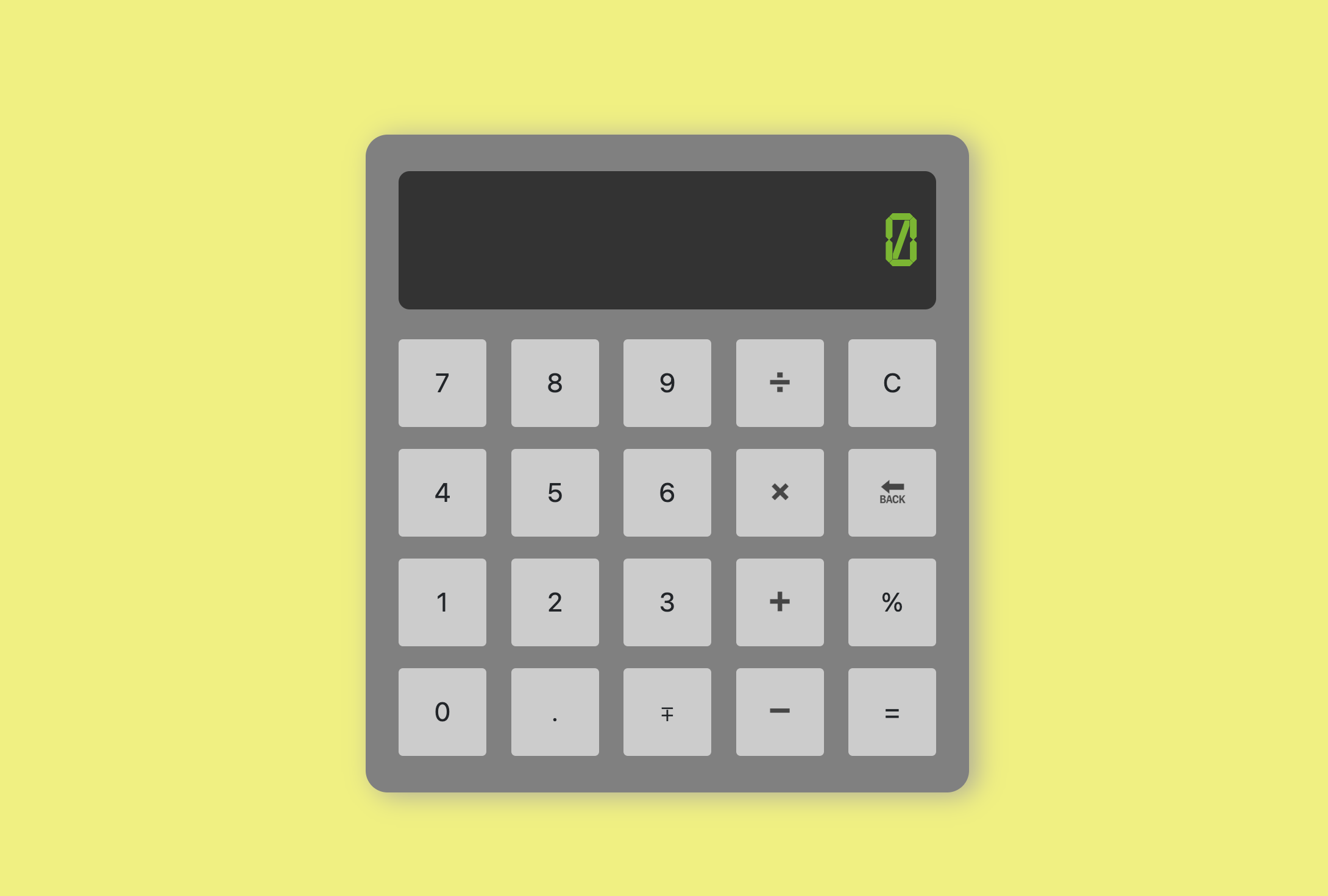 screenshot of calculator application